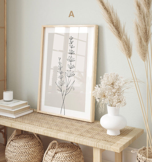 Blumen Minimalistisch Poster · Geschenkidee · Handgezeichnet · Abstract Flower · Line Art · Wand Deko · Deko Print ohne Rahmen - justgoodmood
