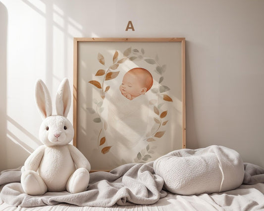 Boho Babyzimmer Poster · Regenbogen, Herzen, Blumen, Sonne, Häuser, Mutter - Kind Scandi Wandkunst für Kinderzimmer · Deko Print ohne Rahmen - justgoodmood