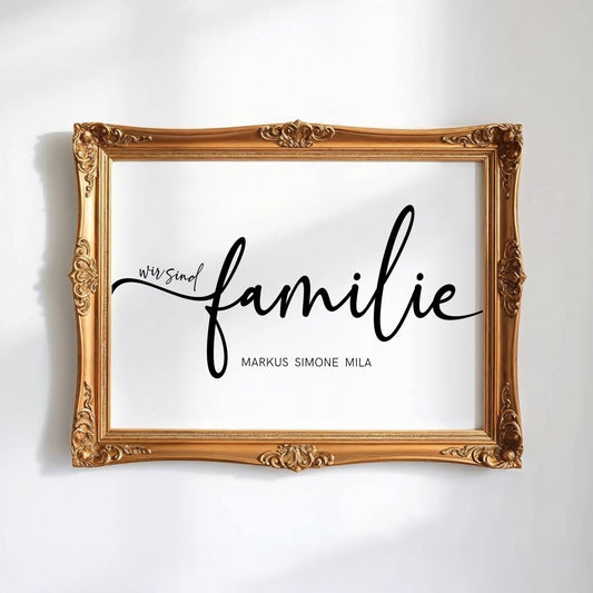 Familienposter mit Namen · Personalisiertes Familienbild · Geschenkidee für Familie · Dekoprint ohne Rahmen - justgoodmood