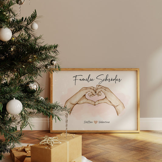 Familien Poster Personalisiert · Geschenkidee · Personalisierte Namen · Herz · Verbundenheit · Deko Print · ohne Rahmen
