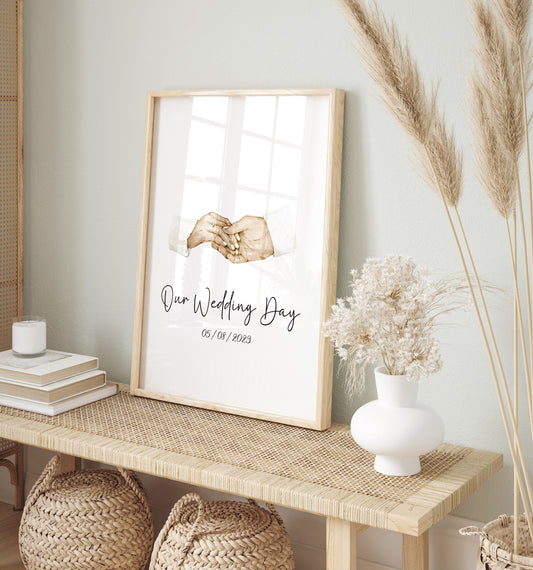 Hochzeit Verlobung Poster · Geschenkidee · Datum Text Personalisiert · Hochzeit Brautpaar · Verlobung · Deko Print · ohne Rahmen