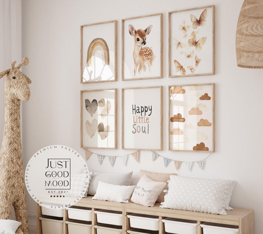 Süße Pastell Farben Poster Kinderzimmer · Geschenkidee für Kinder · Babyzimmer Deko  · Minimalistisch neutral · Deko Print ohne Rahmen