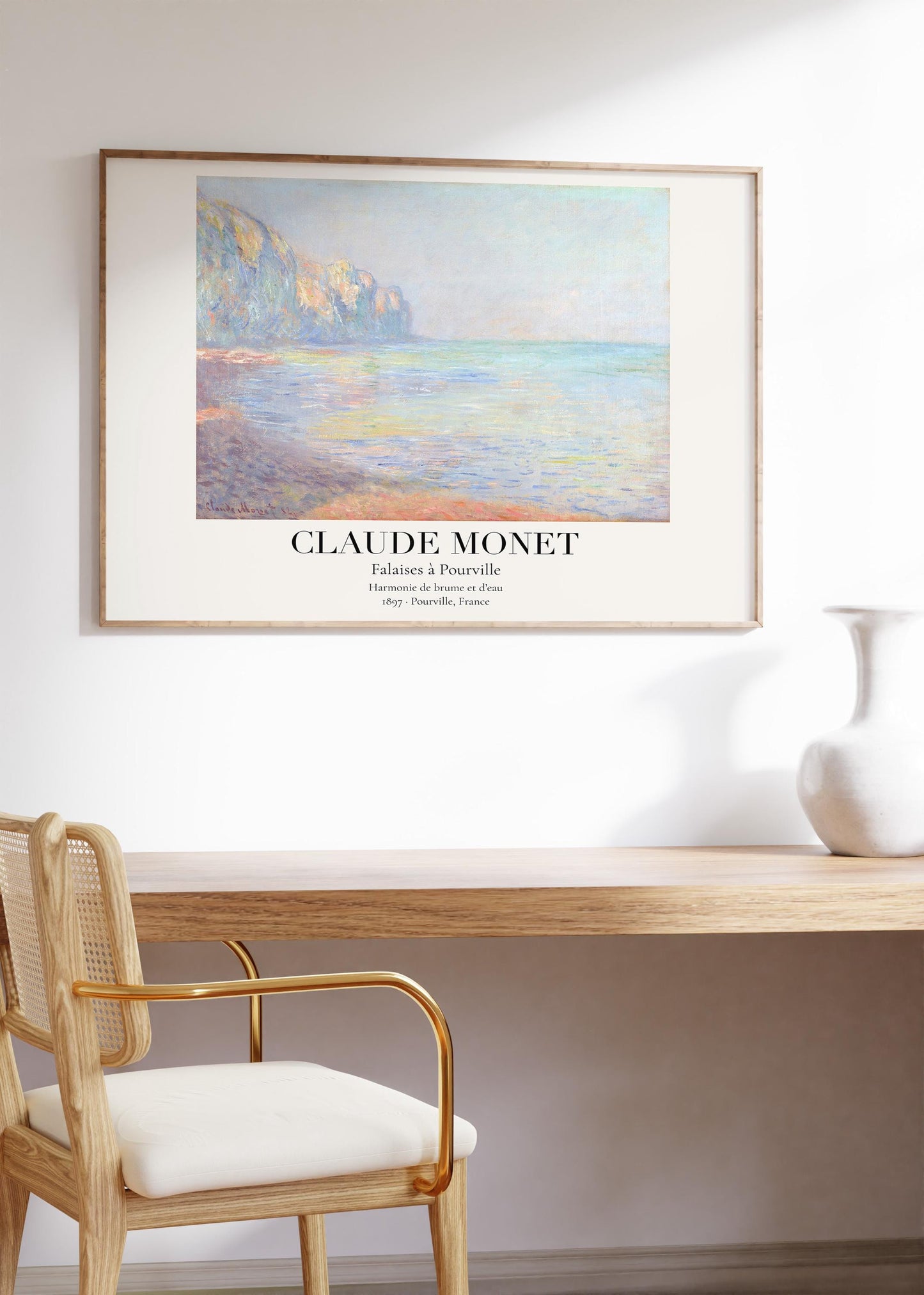 Claude Monet Poster · Falaises à Pourville 1897 · Küstenkunst Frankreich · Impressionismus Druck · Vintage Wandbild ohne Rahmen