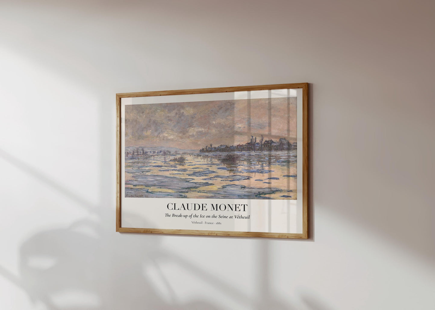 Claude Monet Poster ยท Eisschmelze auf der Seine 1881 ยท Vรฉtheuil Winterlandschaft ยท Impressionismus Kunstdruck ยท Vintage Deko ohne Rahmen