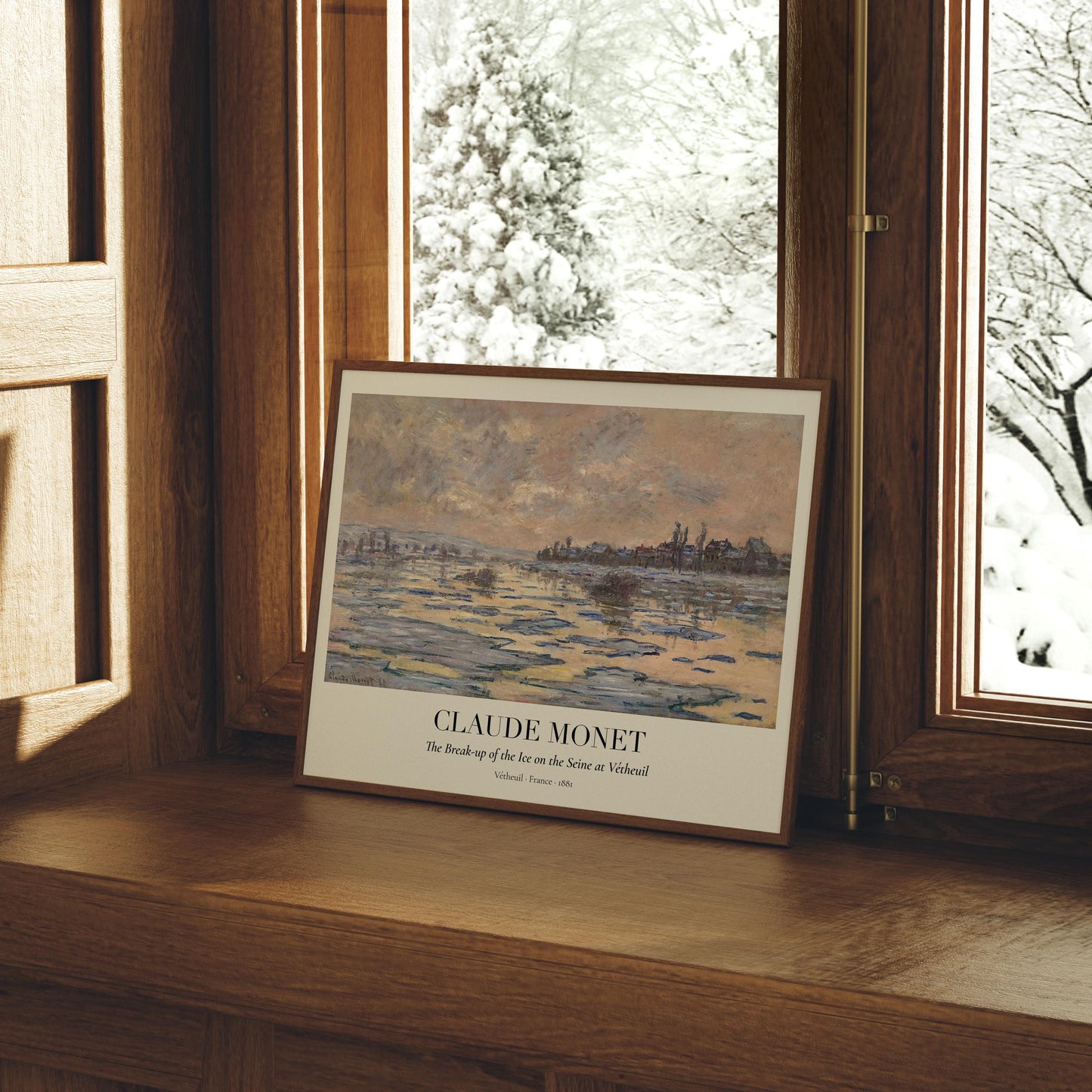 Claude Monet Poster ยท Eisschmelze auf der Seine 1881 ยท Vรฉtheuil Winterlandschaft ยท Impressionismus Kunstdruck ยท Vintage Deko ohne Rahmen