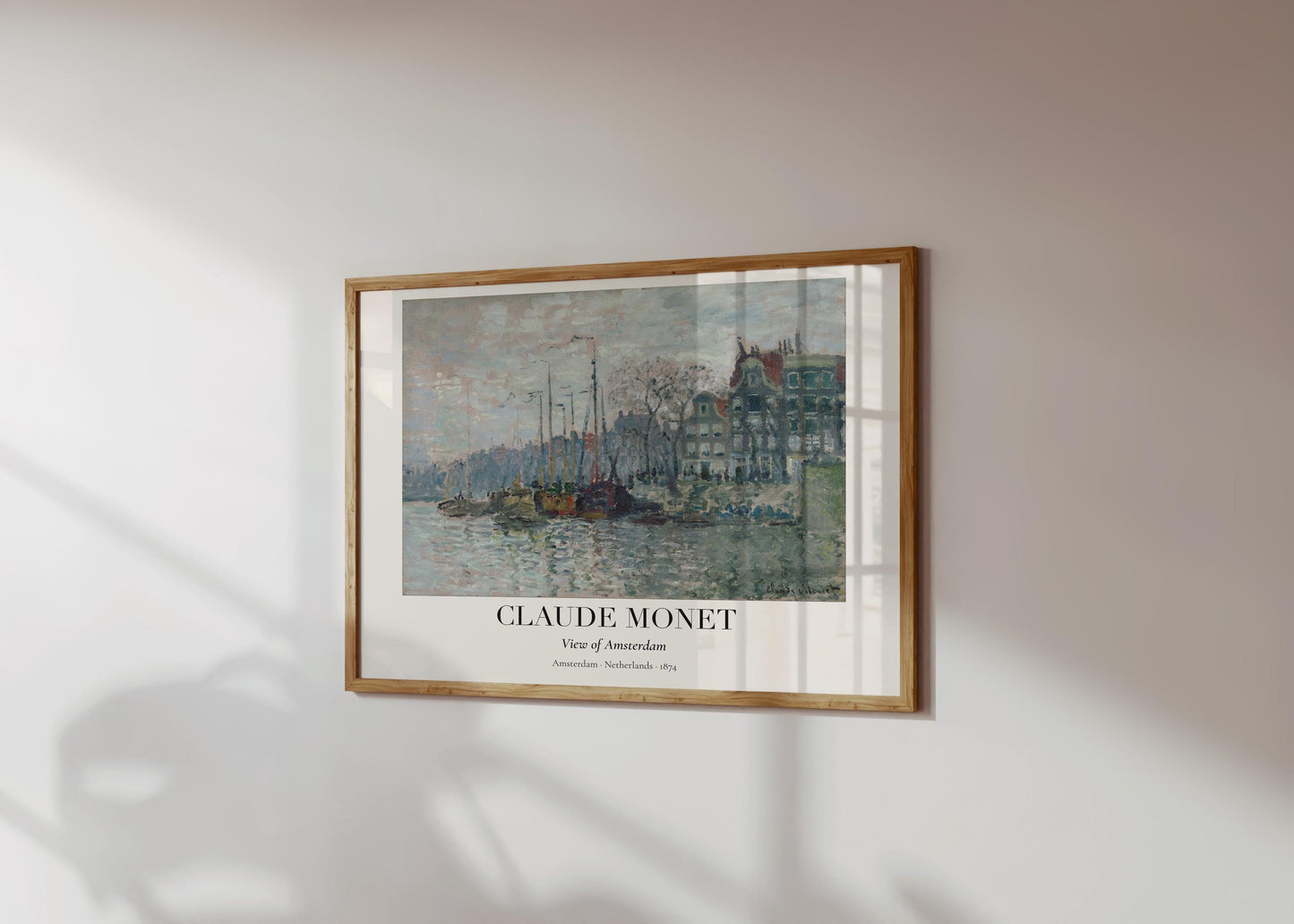 Claude Monet Poster ยท Amsterdam 1874 ยท Impressionismus Stadtansicht ยท Vintage Kunst Druck ยท Grachtenblick ohne Rahmen