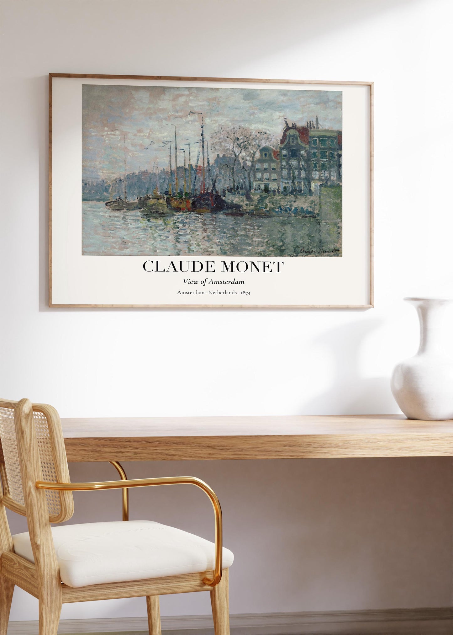 Claude Monet Poster ยท Amsterdam 1874 ยท Impressionismus Stadtansicht ยท Vintage Kunst Druck ยท Grachtenblick ohne Rahmen