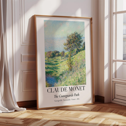 Claude Monet Poster · Küstenweg Varengeville 1882 · Vintage · Normandie Landschaft · Impressionismus Kunstdruck · Natur Deko ohne Rahmen