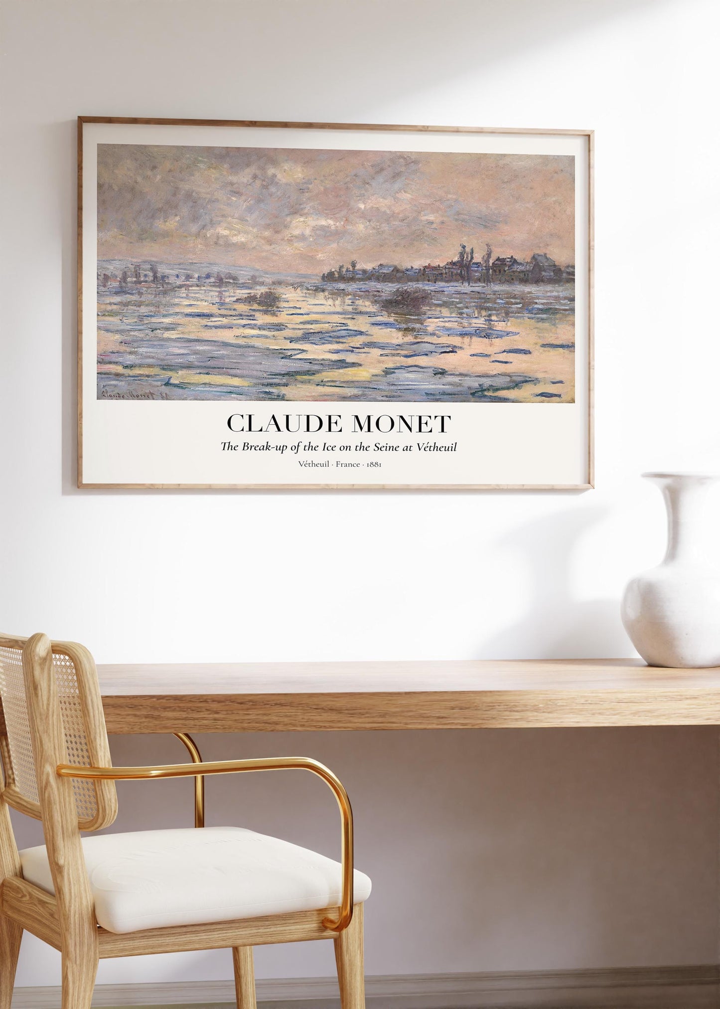 Claude Monet Poster ยท Eisschmelze auf der Seine 1881 ยท Vรฉtheuil Winterlandschaft ยท Impressionismus Kunstdruck ยท Vintage Deko ohne Rahmen