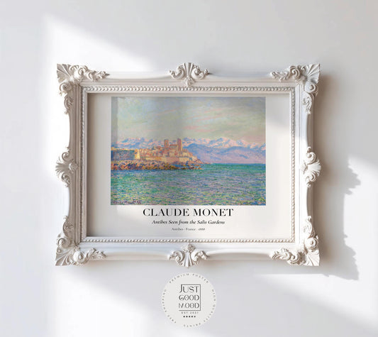 Claude Monet Poster · Antibes Frankreich 1888 · Mittelmeer Küste Kunst · Impressionismus Kunstdruck · Landschaft · Dekoprint ohne Rahmen