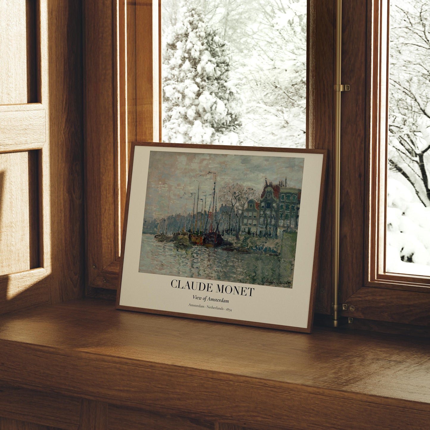 Claude Monet Poster ยท Amsterdam 1874 ยท Impressionismus Stadtansicht ยท Vintage Kunst Druck ยท Grachtenblick ohne Rahmen