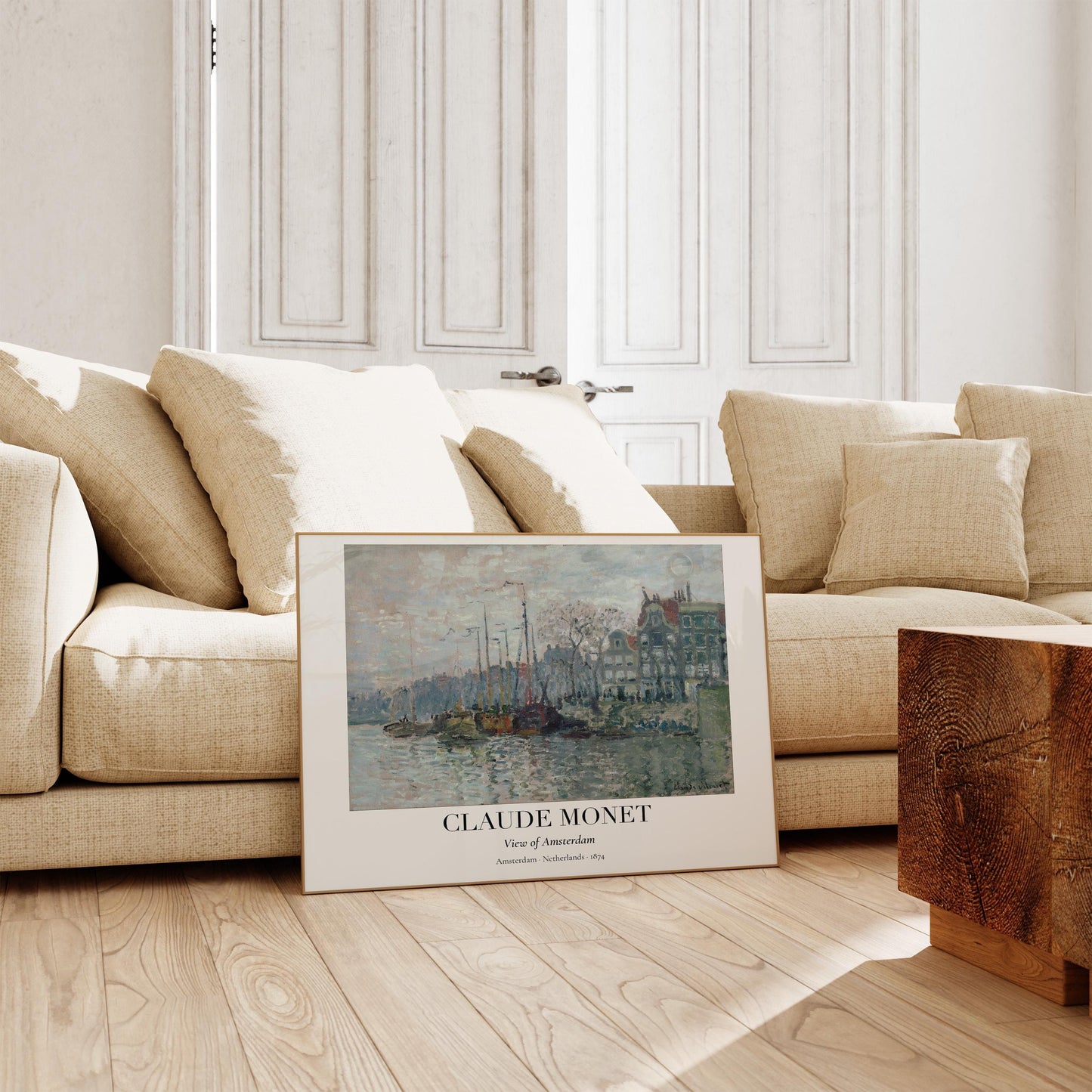 Claude Monet Poster ยท Amsterdam 1874 ยท Impressionismus Stadtansicht ยท Vintage Kunst Druck ยท Grachtenblick ohne Rahmen