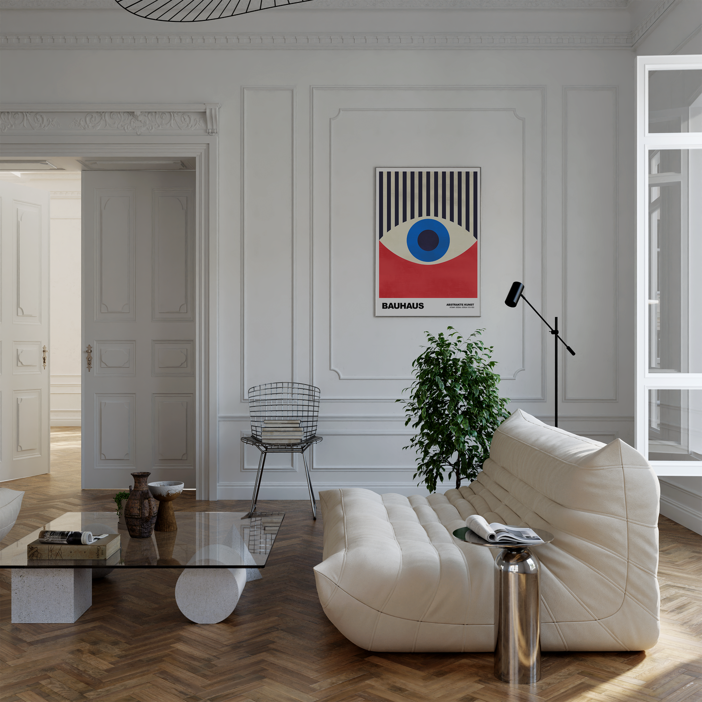 POSTER BAUHAUS Abstrakte Kunst · Modernes Auge Design im Retro Stil · Minimalistische Wanddeko · Deko Print ohne Rahmen