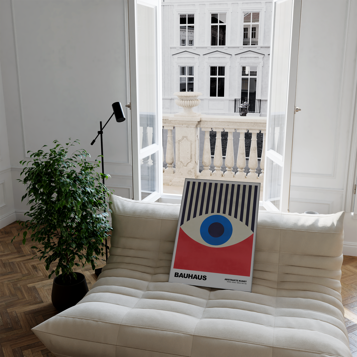 POSTER BAUHAUS Abstrakte Kunst · Modernes Auge Design im Retro Stil · Minimalistische Wanddeko · Deko Print ohne Rahmen
