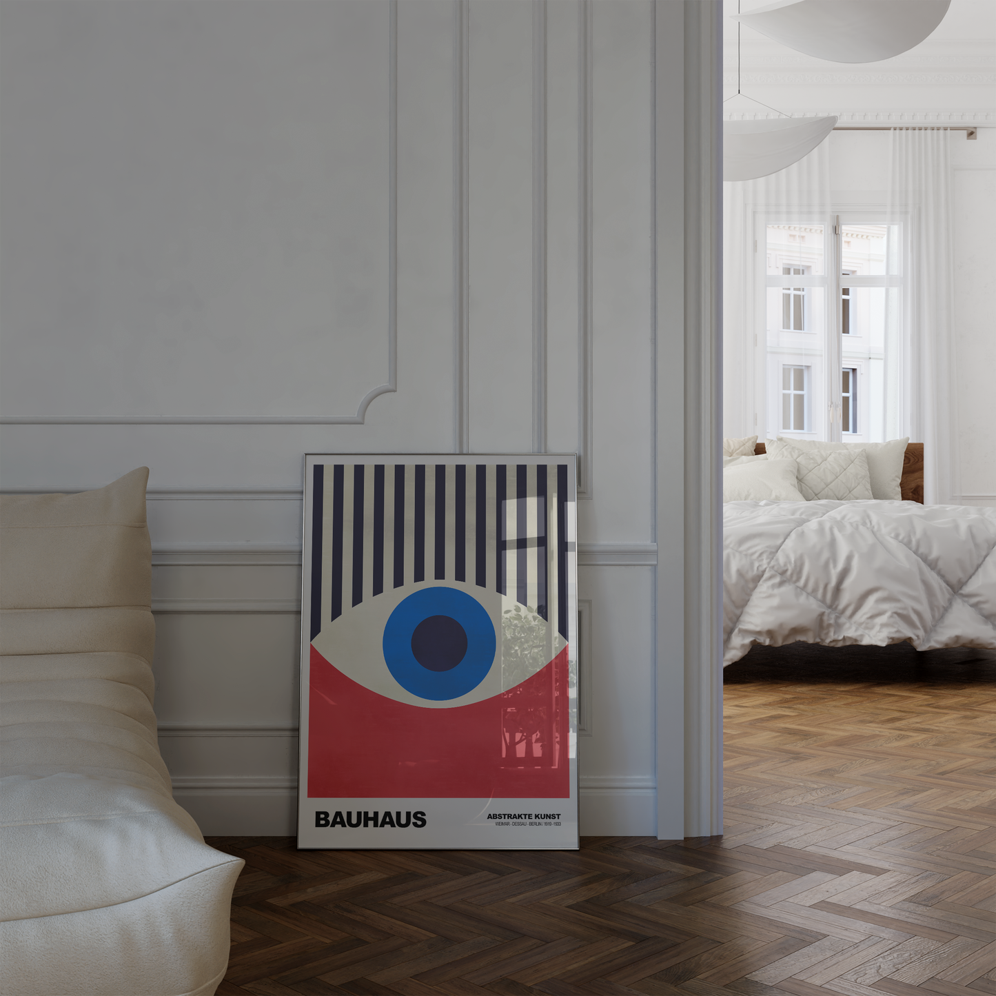 POSTER BAUHAUS Abstrakte Kunst · Modernes Auge Design im Retro Stil · Minimalistische Wanddeko · Deko Print ohne Rahmen