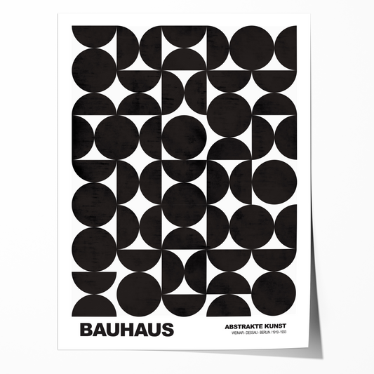 Poster Bauhaus Abstrakte Kunst · Schwarze geometrische Formen im minimalistischen Design · Modernes Wandbild · Deko Print ohne Rahmen