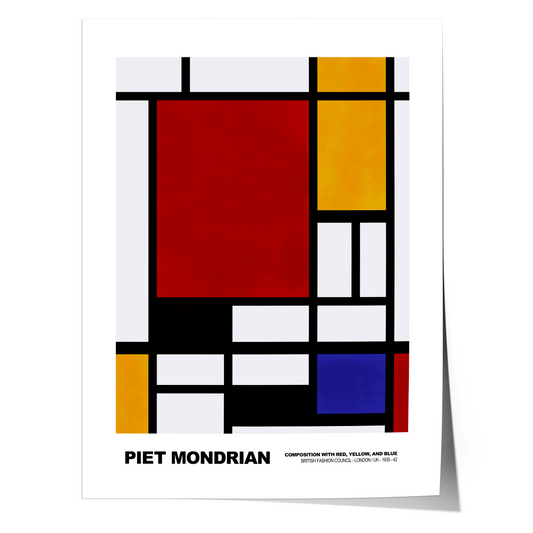 Poster Piet Mondrian · Composition with Red, Yellow and Blue · De Stijl, Neoplastizismus · Print ohne Rahmen