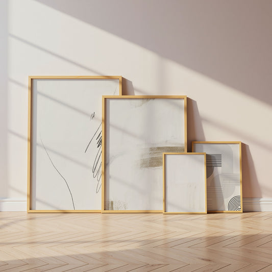 Abstrakte Linienkunst Poster · Geschenkidee · Minimalistische Beige Schwarz Geometrie · Dekoprint ohne Rahmen
