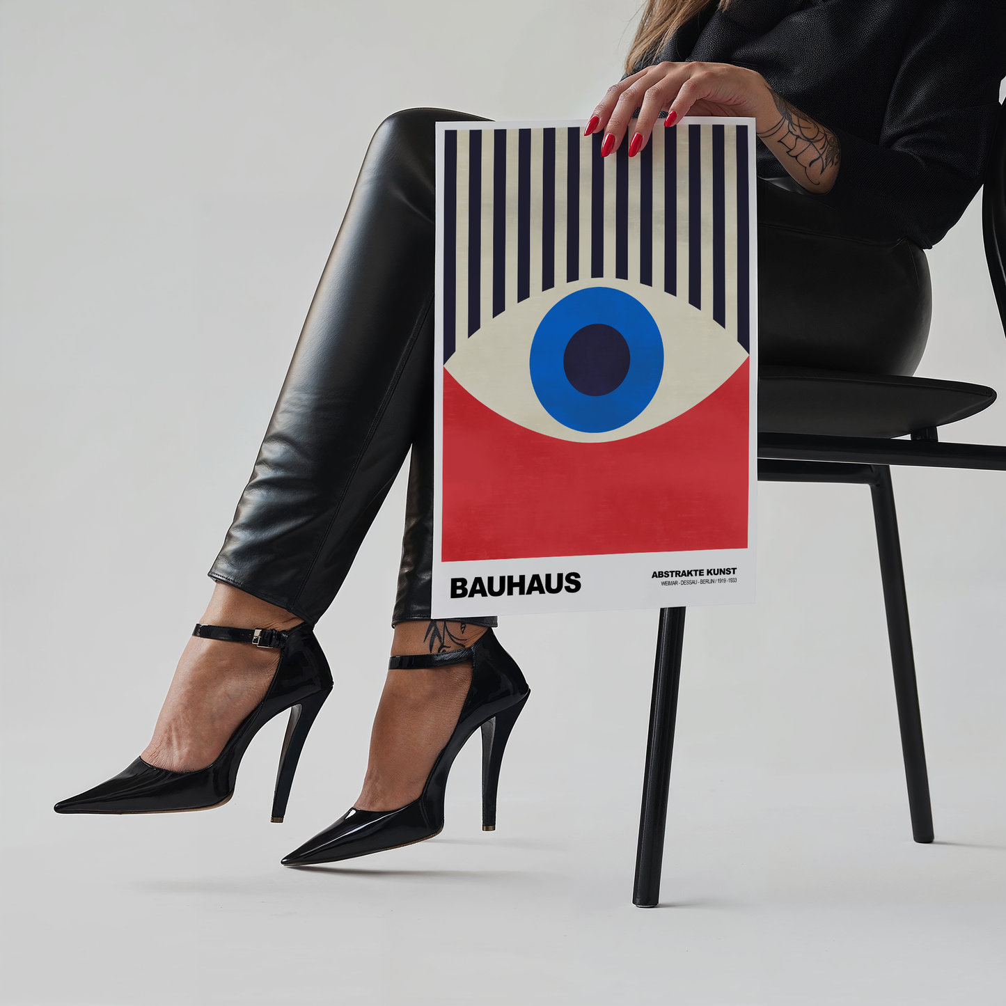 POSTER BAUHAUS Abstrakte Kunst · Modernes Auge Design im Retro Stil · Minimalistische Wanddeko · Deko Print ohne Rahmen