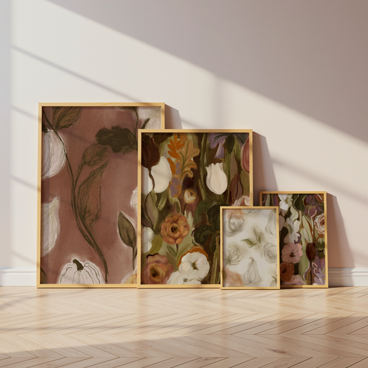 Blumen Poster Wandbilder · Botanische Bilder · Wohnzimmer Deko ohne Rahmen