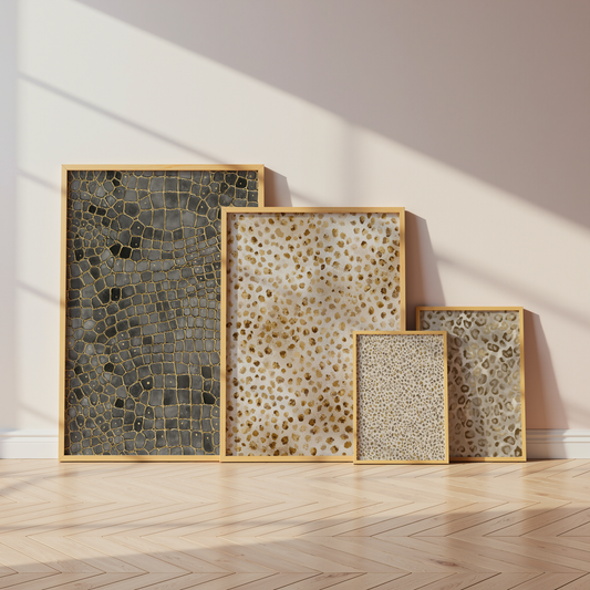 Luxus der Wildnis Poster · Geschenkidee · Animal-Texturen in Gold Creme Schwarz · Dekoprint ohne Rahmen