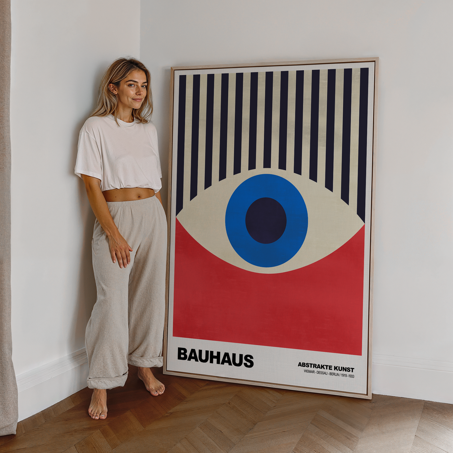 POSTER BAUHAUS Abstrakte Kunst · Modernes Auge Design im Retro Stil · Minimalistische Wanddeko · Deko Print ohne Rahmen