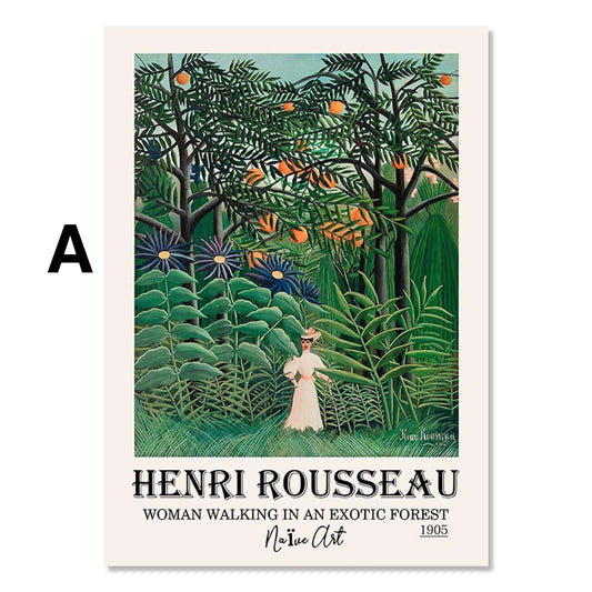 Poster Blumen Van Gogh Henri Matisse Rousseau Museum | Bilder Wohnzimmer | Wandbilder Schlafzimmer | Deko Print ohne Rahmen | Bilder