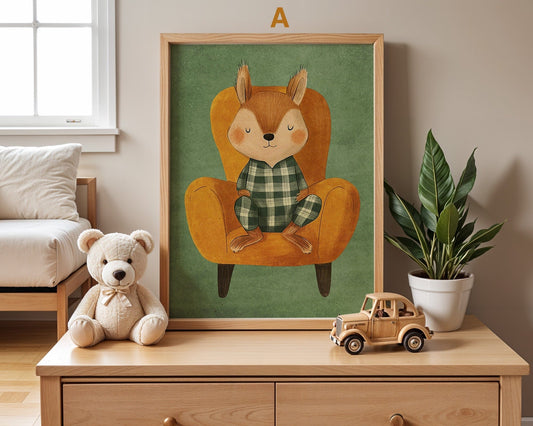 Poster Kinderzimmer · Geschenkidee für Kinder · Fuchs Koala Corgi Eichhörnchen Katze · Deko Print ohne Rahmen - justgoodmood