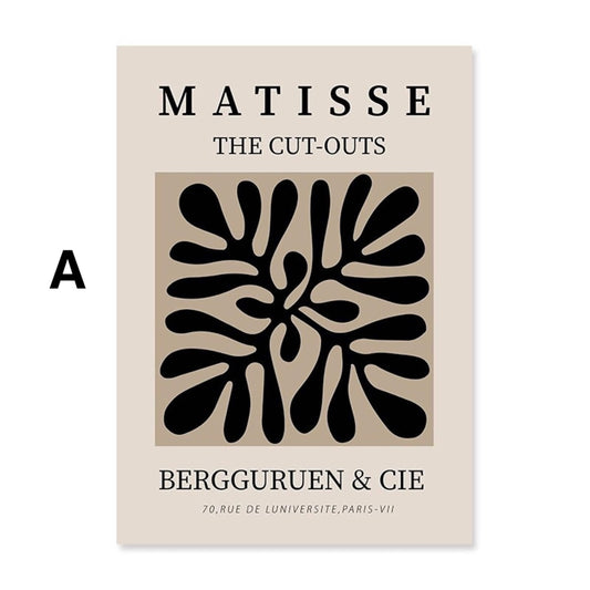 Poster Minimalistic Matisse cut outs and line shapes as a decorative print without a frame