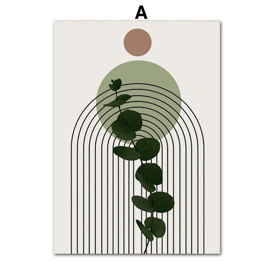 Poster plants balls and lines as a decorative print without a frame
