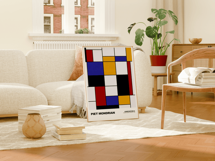 Poster Piet Mondrian · Composition A · Abstrakte Kunst im De Stijl Stil · Print ohne Rahmen - justgoodmood