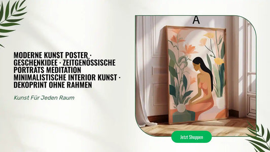 Moderne Kunst Poster · Geschenkidee · Zeitgenössische Porträts Meditation Minimalistische Interior Kunst · Dekoprint ohne Rahmen by@Outfy