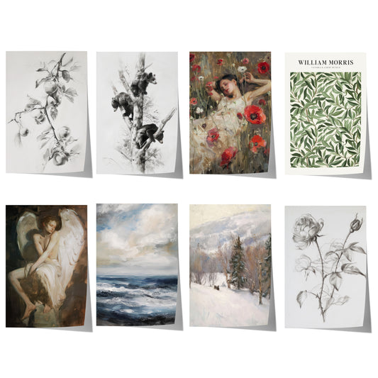 Moderne Vintage Kunst Poster · Geschenkidee · Botanik Tierwelt Landschaft Romantische Wandkunst · Dekoprint ohne Rahmen