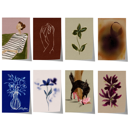 Blumen Poster · Botanische moderne Wandbilder · Dekoprint ohne Rahmen