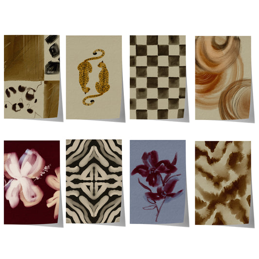 Poster Wandbilder Wohnzimmer · Leopard Schachbrett · Abstrakte Bilder ohne Rahmen ·