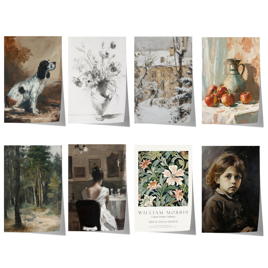 Moderne Vintage Kunst Poster · Geschenkidee · Tiere Blumen Landschaft Klassische Wandkunst · Dekoprint ohne Rahmen
