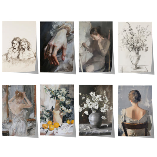 Moderne Vintage Kunst Poster · Geschenkidee · Blumen Porträt Stillleben Klassische Wandkunst · Dekoprint ohne Rahmen