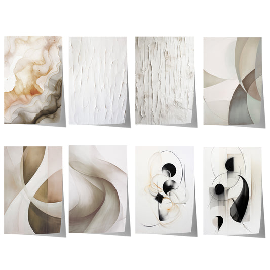 Abstrakte Poster · Geschenkidee · Beige Minimalistische Formen Organische Linien Zeitgenössische Wandkunst · Dekoprint ohne Rahmen