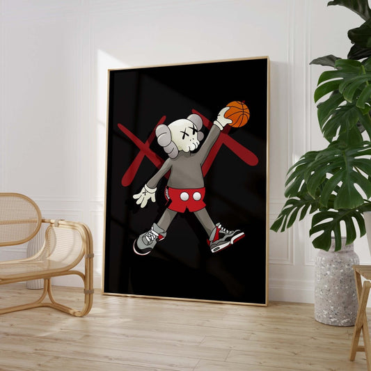 Street Art Poster Basketball Figur · Urban Graffiti Charakter · Pop Art Sport Stil · Print ohne Rahmen - justgoodmood