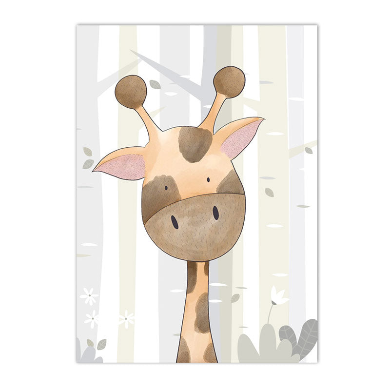 Bezauberndes Giraffen-Poster von justgoodmood für das Kinderzimmer. Perfekte Deko für kleine Abenteurer als Teil der Kinderzimmer Tiere Bilder Kollektion.