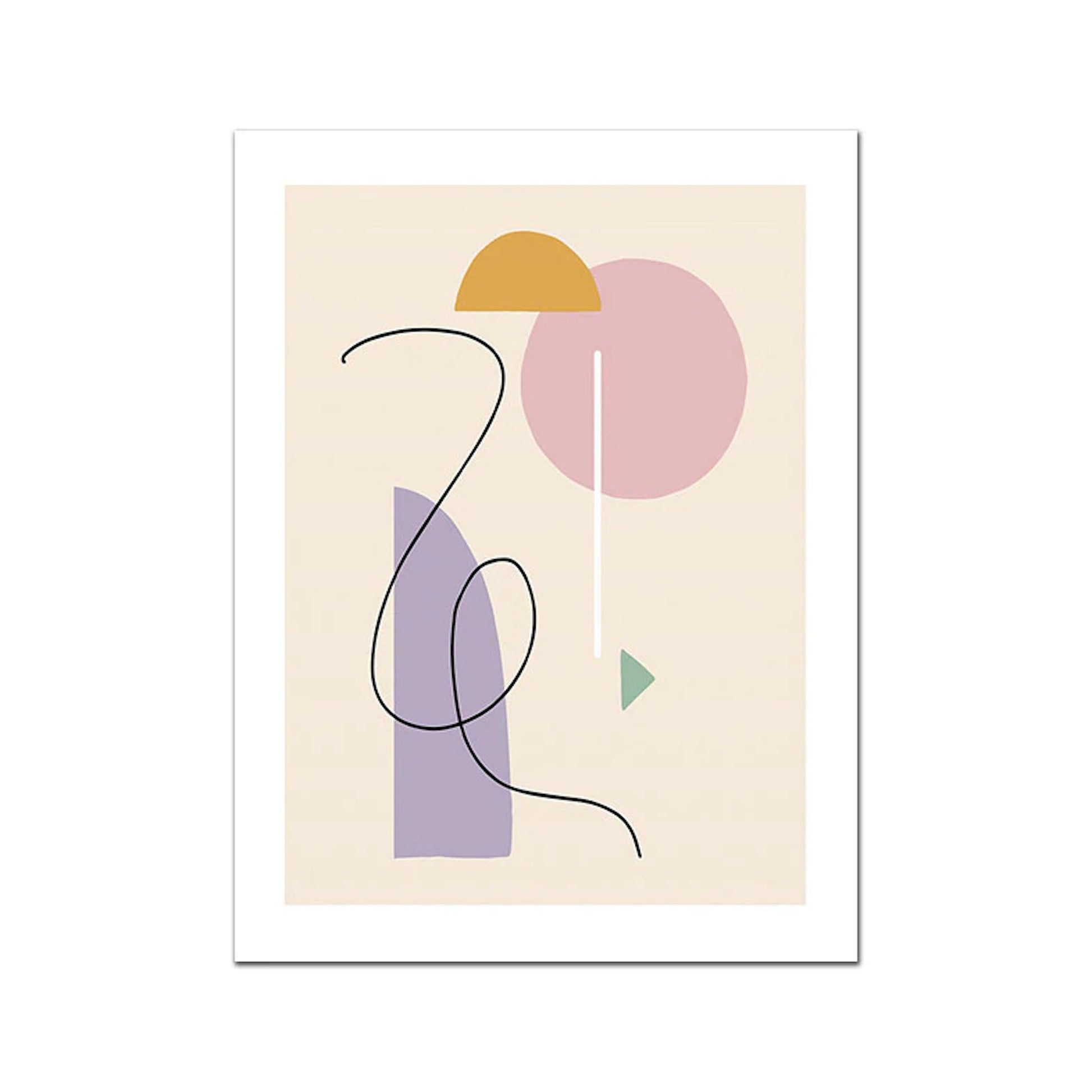 Abstraktes Blumenposter im Matisse-Stil, sanfte Beigetöne, dekorativer Print für Wohnzimmer oder Schlafzimmer, erhältlich bei justgoodmood.
