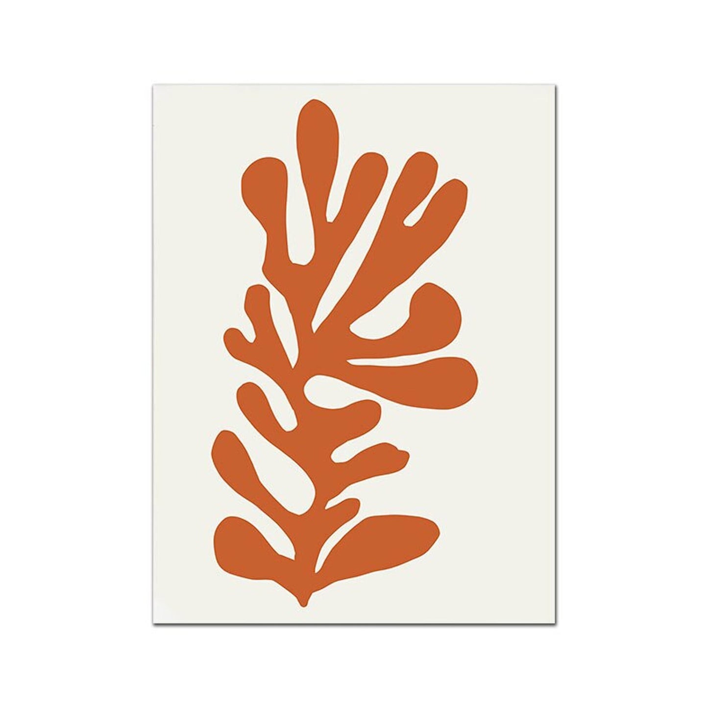 Ein dekoratives Poster mit einer einzigartigen, abstrakten Pflanzenform in Orange - eine tolle Ergänzung für Ihr Zuhause. Poster Matisse Gesicht Abstrakt | Bilder Set Matisse Bunt von justgoodmood.
