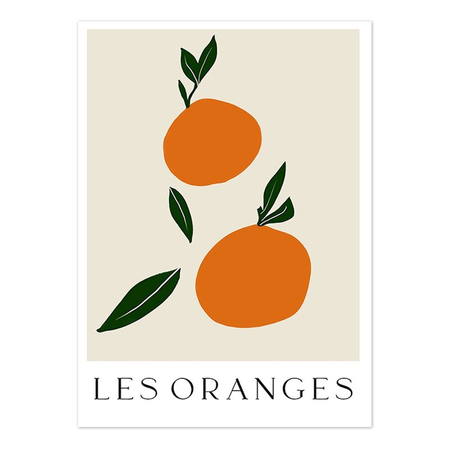 Fruchtiges Les Oranges Kunstposter mit fröhlichem Orangendesign - Der perfekte Akzent für Ihr Zuhause von justgoodmood.