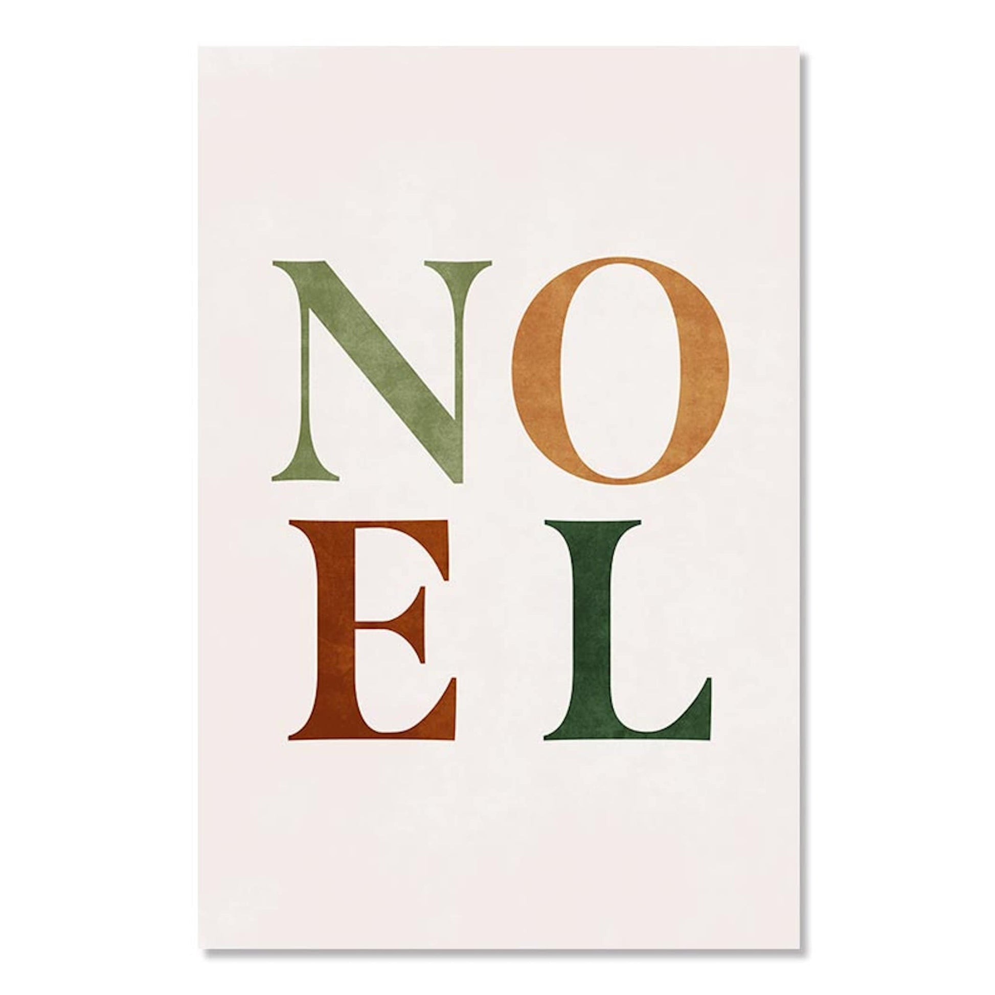 Stylisches Poster mit dem Wort 'NOEL' in festlichen Farben für eine gemütliche Wohnkultur | justgoodmood | Poster Weihnachten Nussknacker Geschenke
