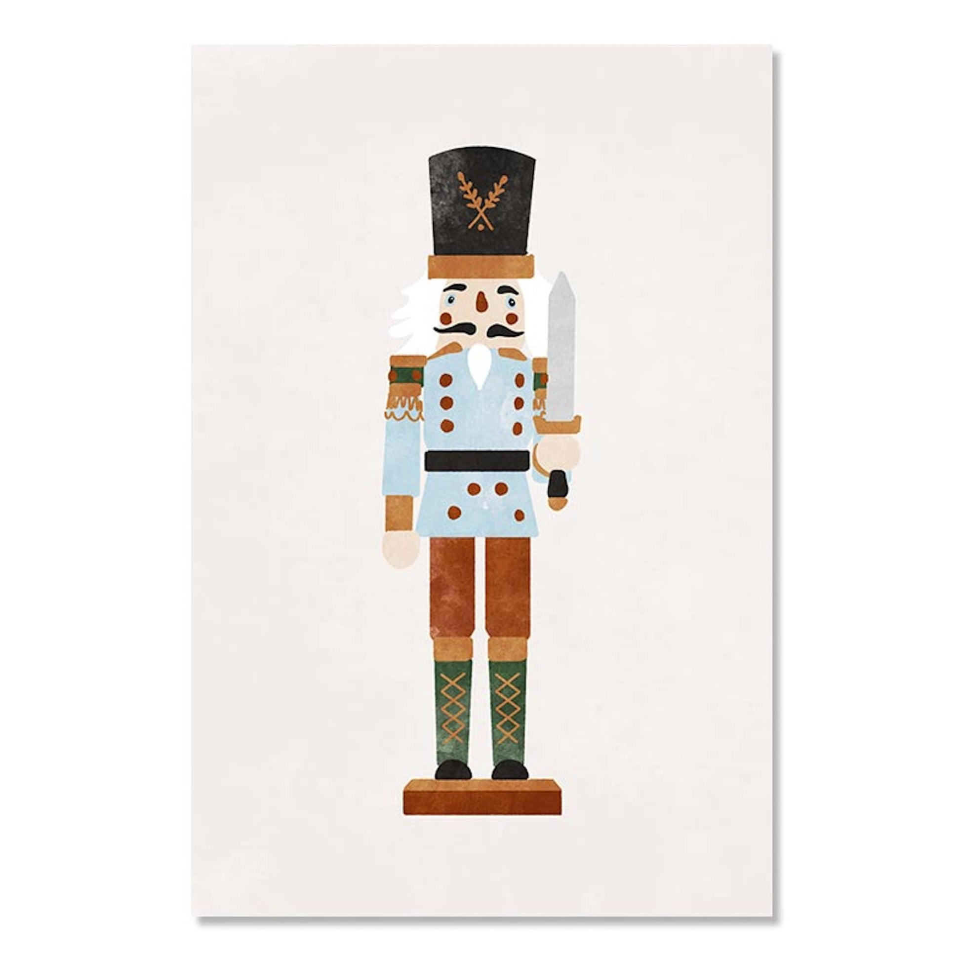 Buntes Wandbild eines Nussknackers, ideal für die Weihnachtsdekoration in jedem Raum | justgoodmood | Poster Weihnachten Nussknacker Geschenke