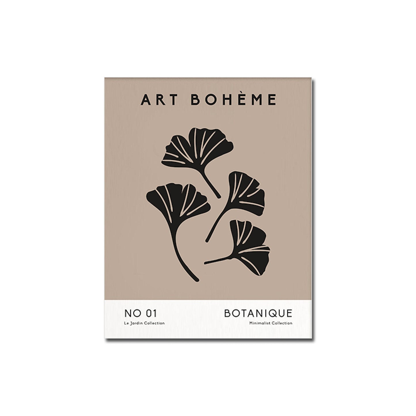Poster Vintage Schwarz Beige Bogen Abstrakt von justgoodmood – botanische Wandkunst mit stilisierten Blättern, perfekt für ein trendiges Zuhause.