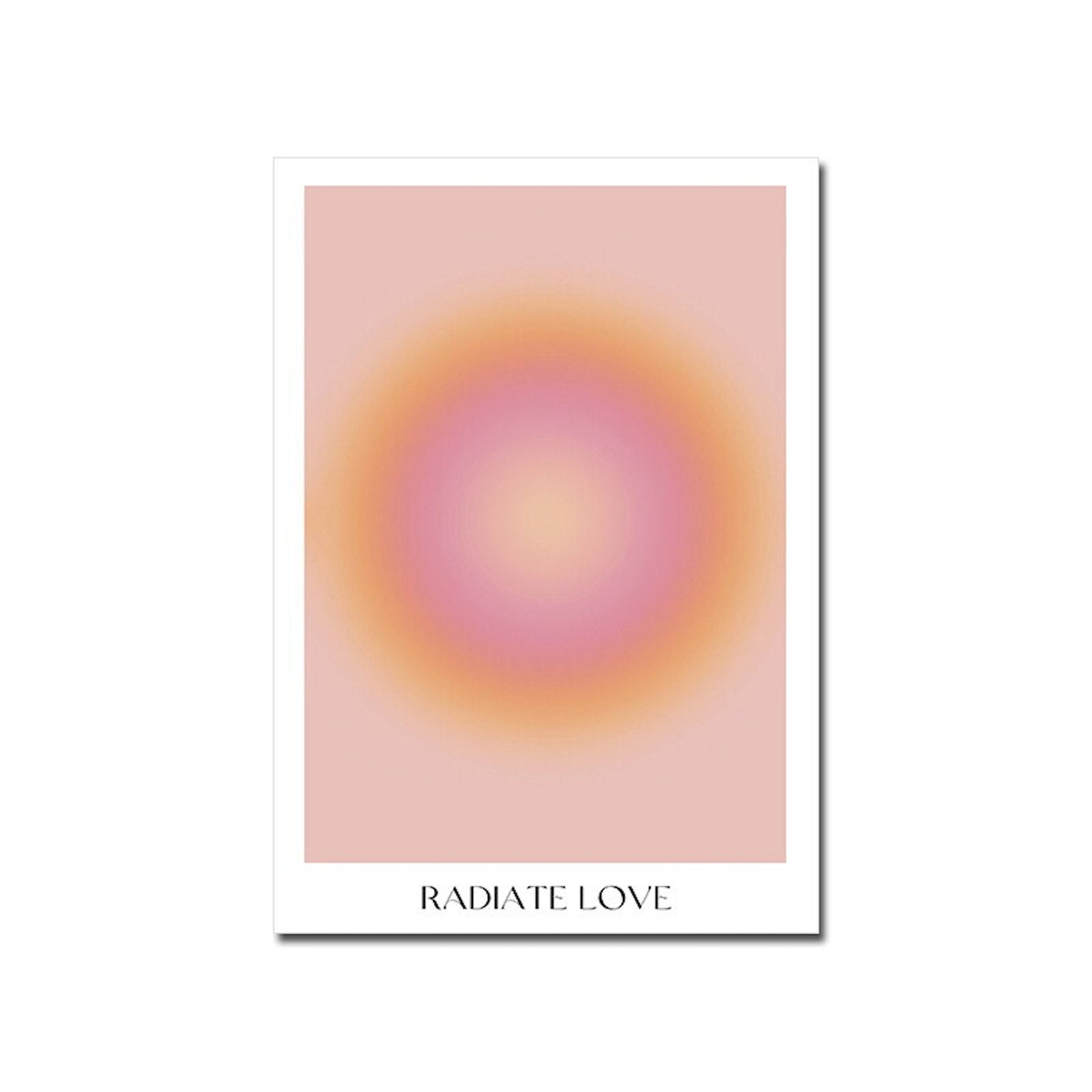 Inspirierendes Poster "Gedanken Energie Positiv Mindset" von justgoodmood mit dem Motiv "Radiate Love", das positive Energie ausstrahlt und ideal für Wohnkultur ist.