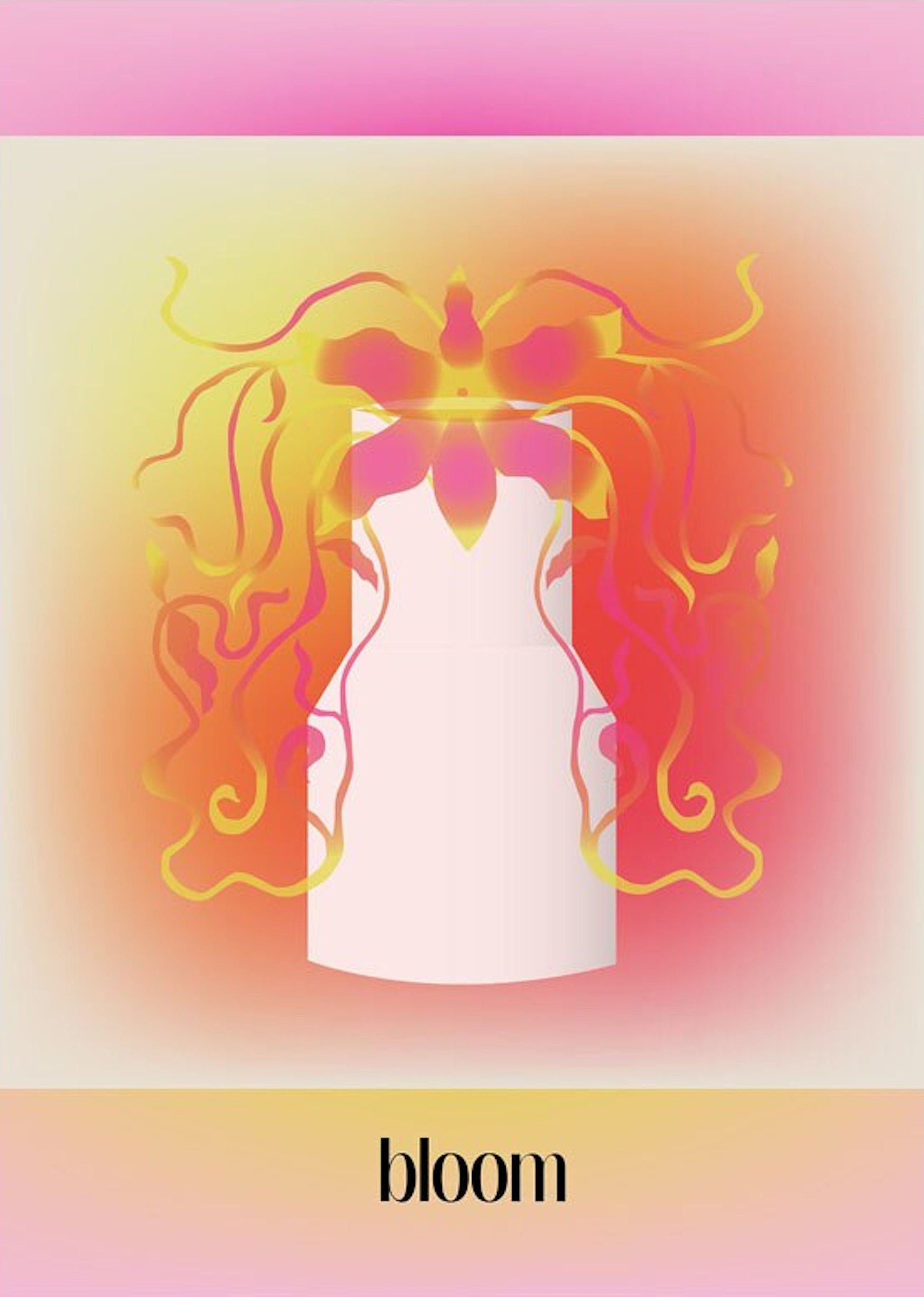 Stilvolles Poster 'Positive Energie in Rosa Farben' von justgoodmood, das kreative florale Motive in sanften Rosa- und Gelbtönen zeigt.