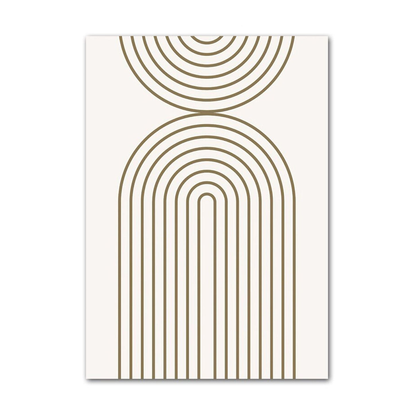 Stylisches Poster mit abstrakten, geschwungenen Linien in Goldtönen von justgoodmood, ideal als Deko Print ohne Rahmen für Ihre Wände.