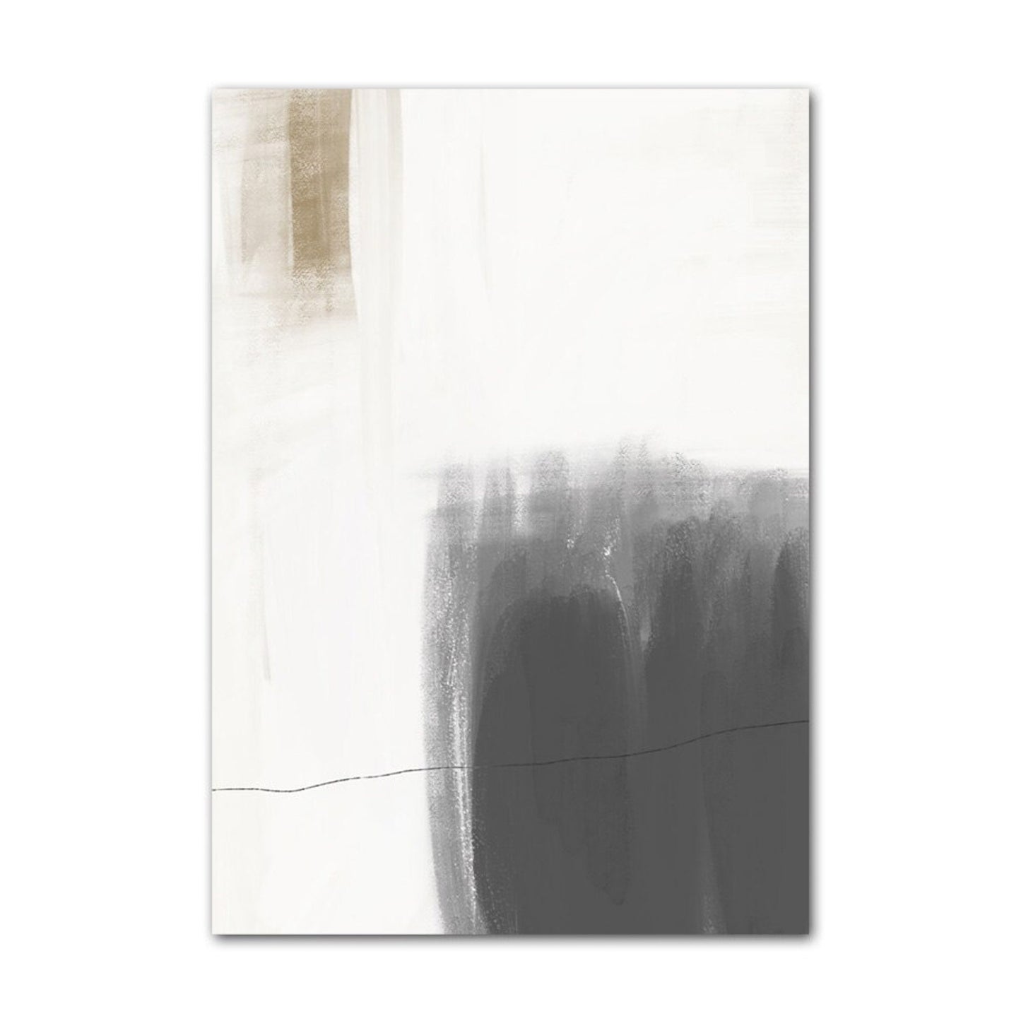Künstlerische Wandgestaltung mit sanften Grautönen und Beigetönen. Poster von justgoodmood - Poster Abstrakt Gallerie Wand als Deko Print ohne Rahmen.